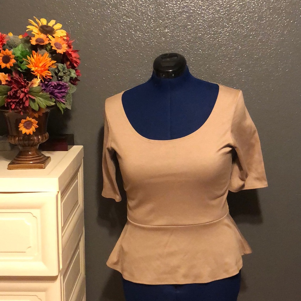 Beige Juniors Large Peplum